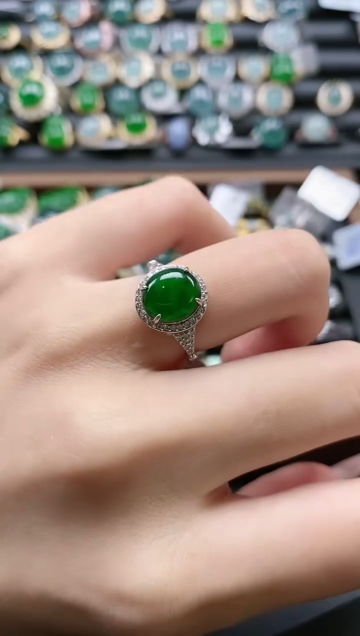 【闪购商品】翡翠戒指银S925镶嵌51511