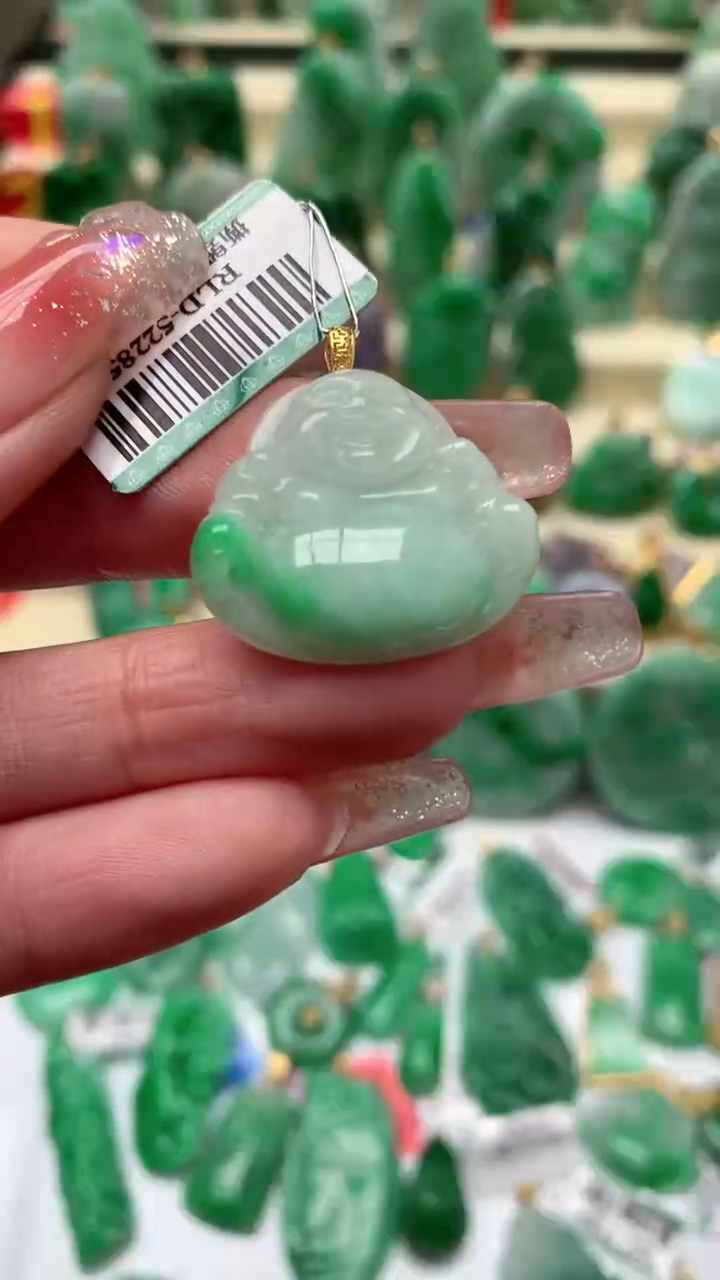 【闪购商品】翡翠颈饰18K金镶嵌挂件