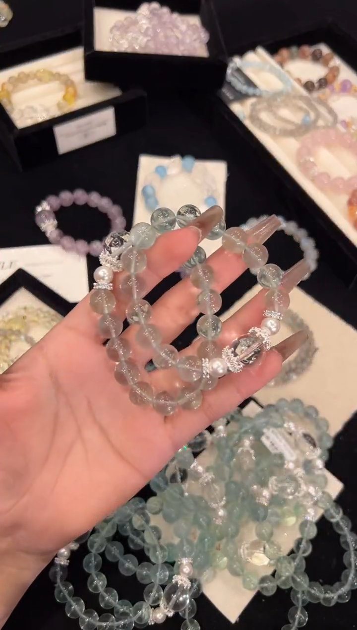 【闪购商品】水晶手链合金绿萤石手链x1413