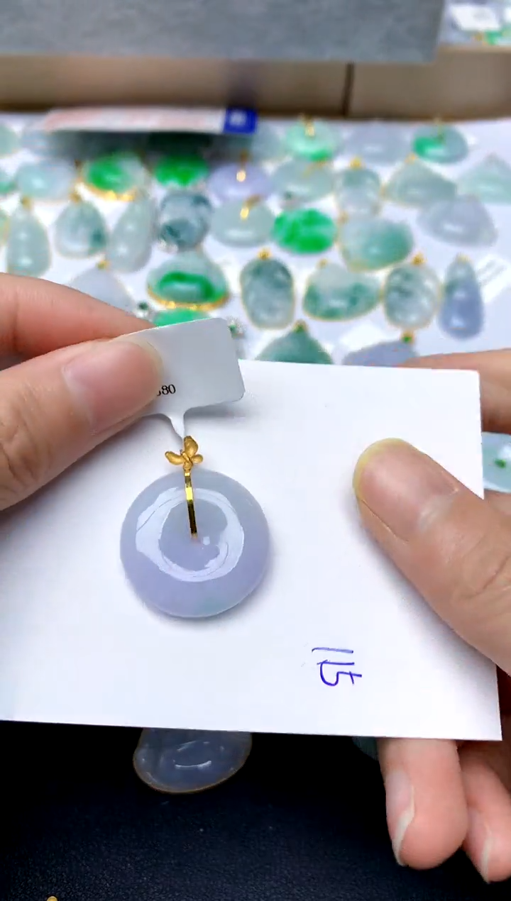 【闪购商品】翡翠颈饰18K金镶嵌115天然A货翡翠