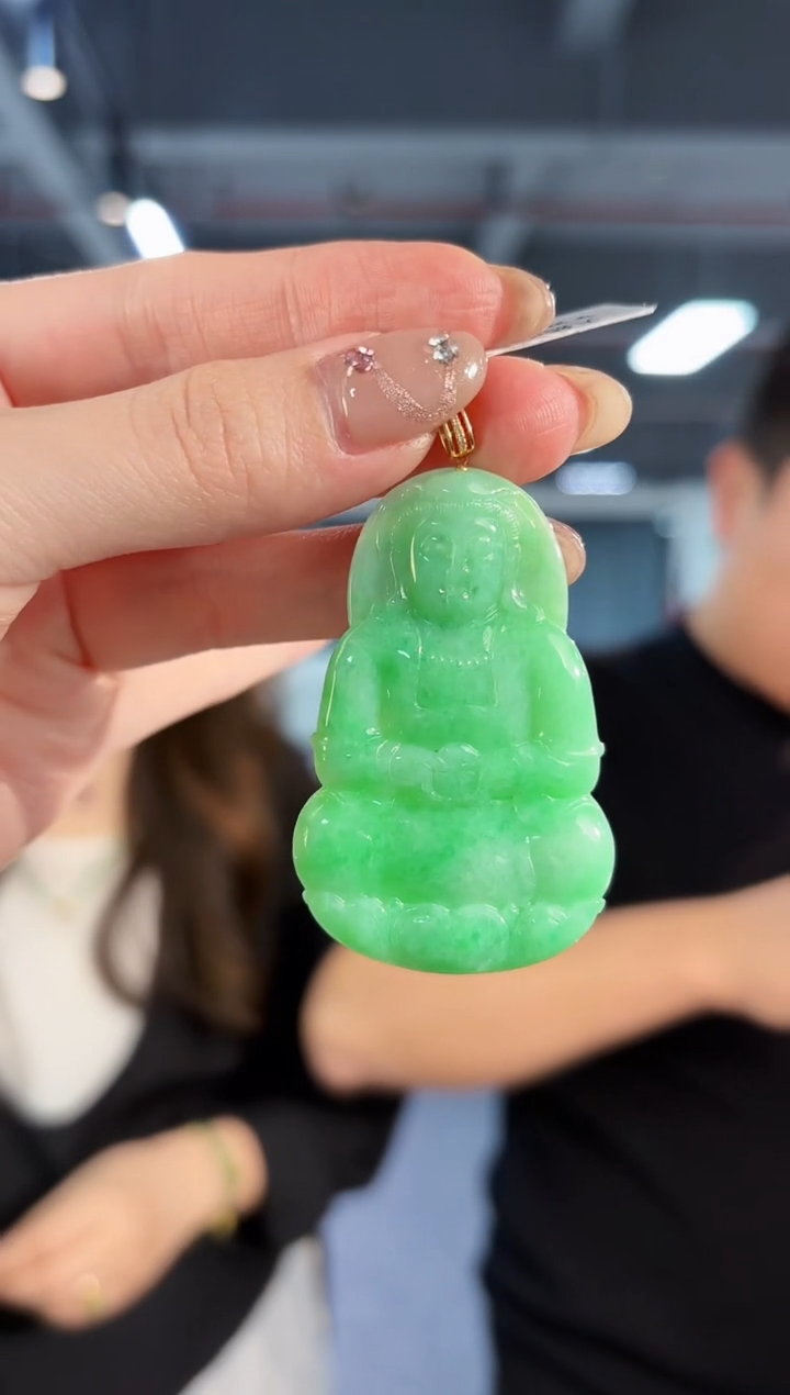 【闪购商品】翡翠颈饰18K金镶嵌缅料A货/支持复检/一件