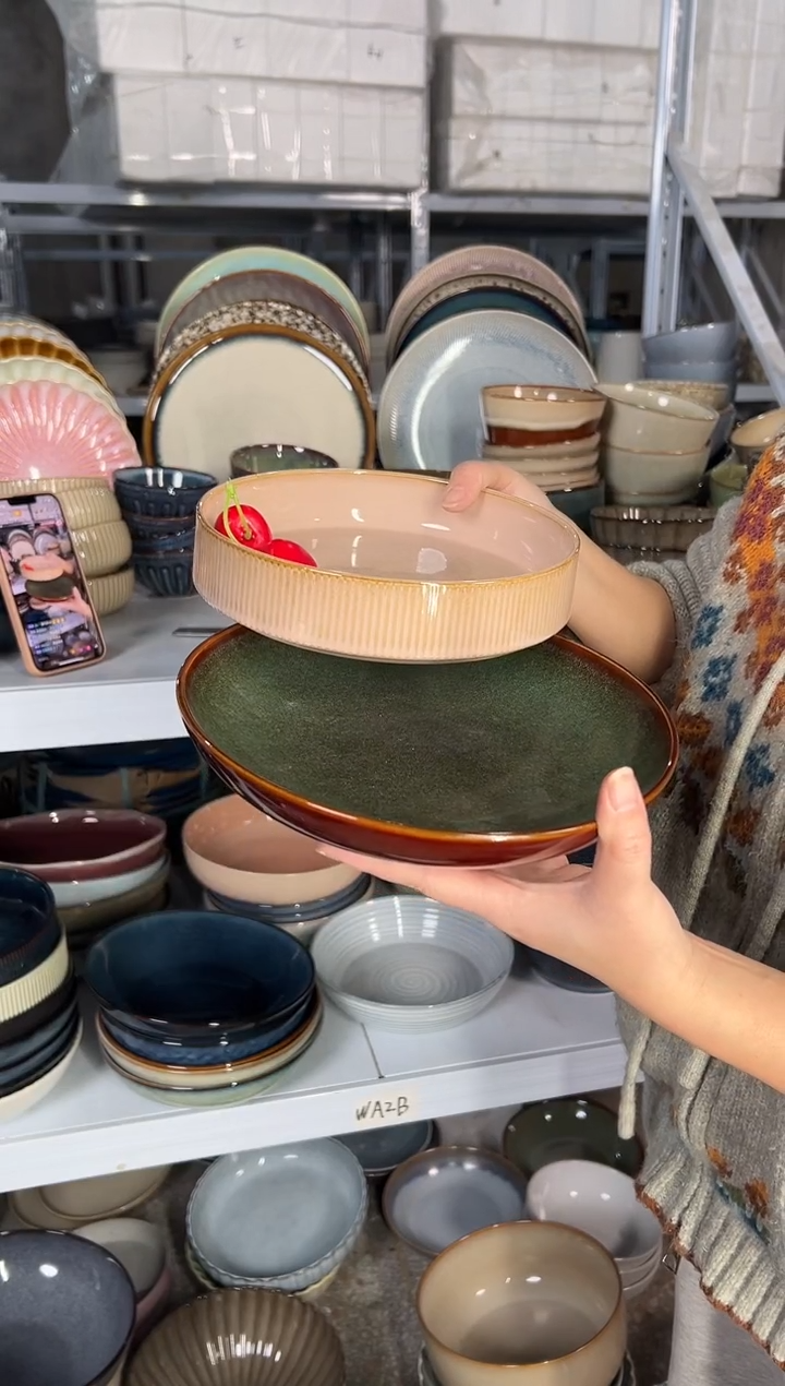 陶瓷外贸尾货瑕疵满20包邮X2S深盘组合