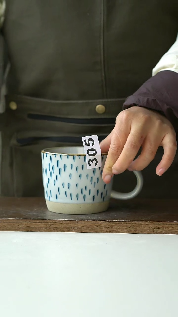【闪购商品】陶瓷305雨滴画釉马克杯微瑕@4-2@