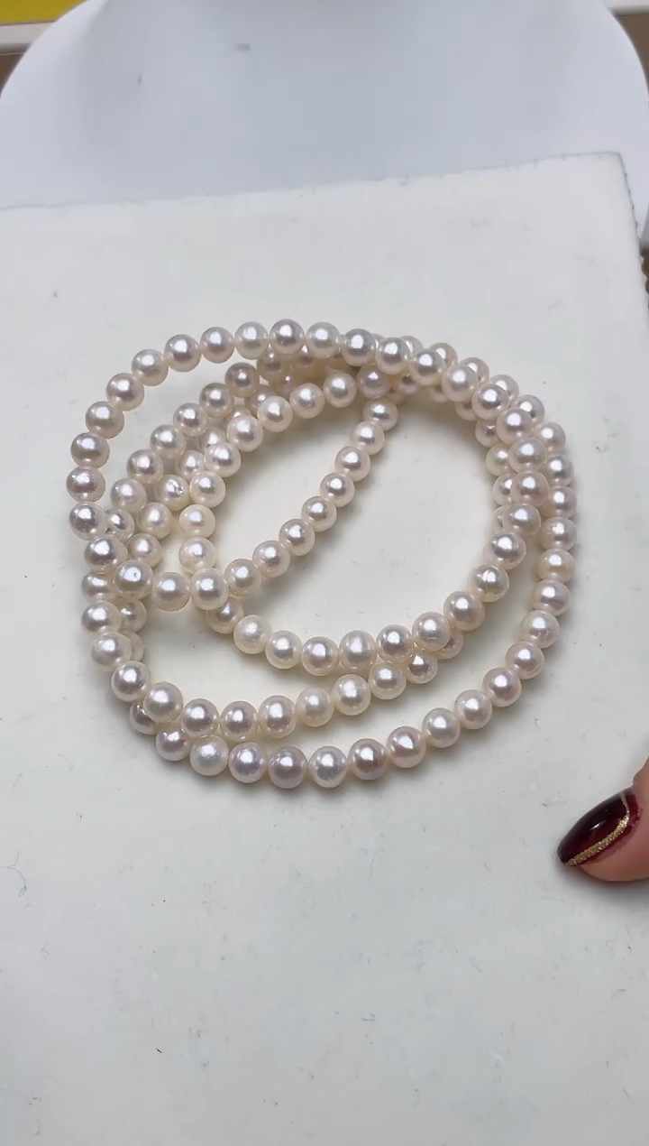 【闪购商品】淡水珍珠项链银S925镶嵌7MM88CM圆珠