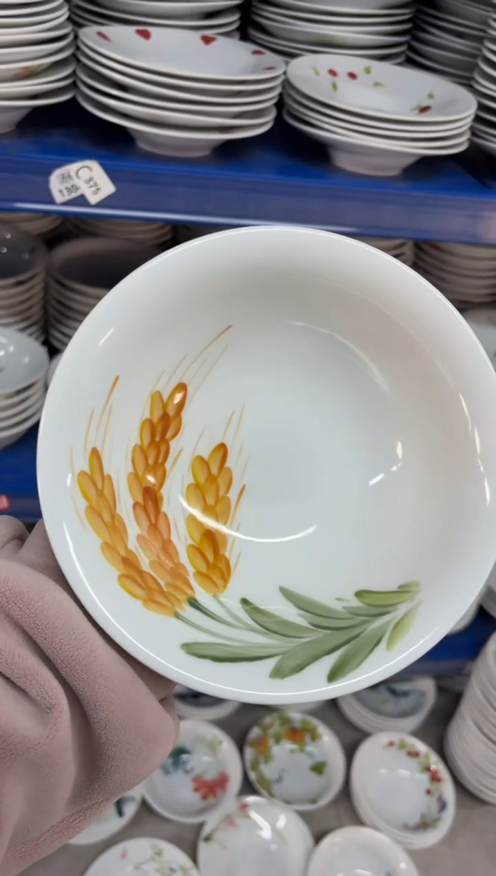 瓷片景德镇高温陶瓷食品级手绘釉中彩-汤碗