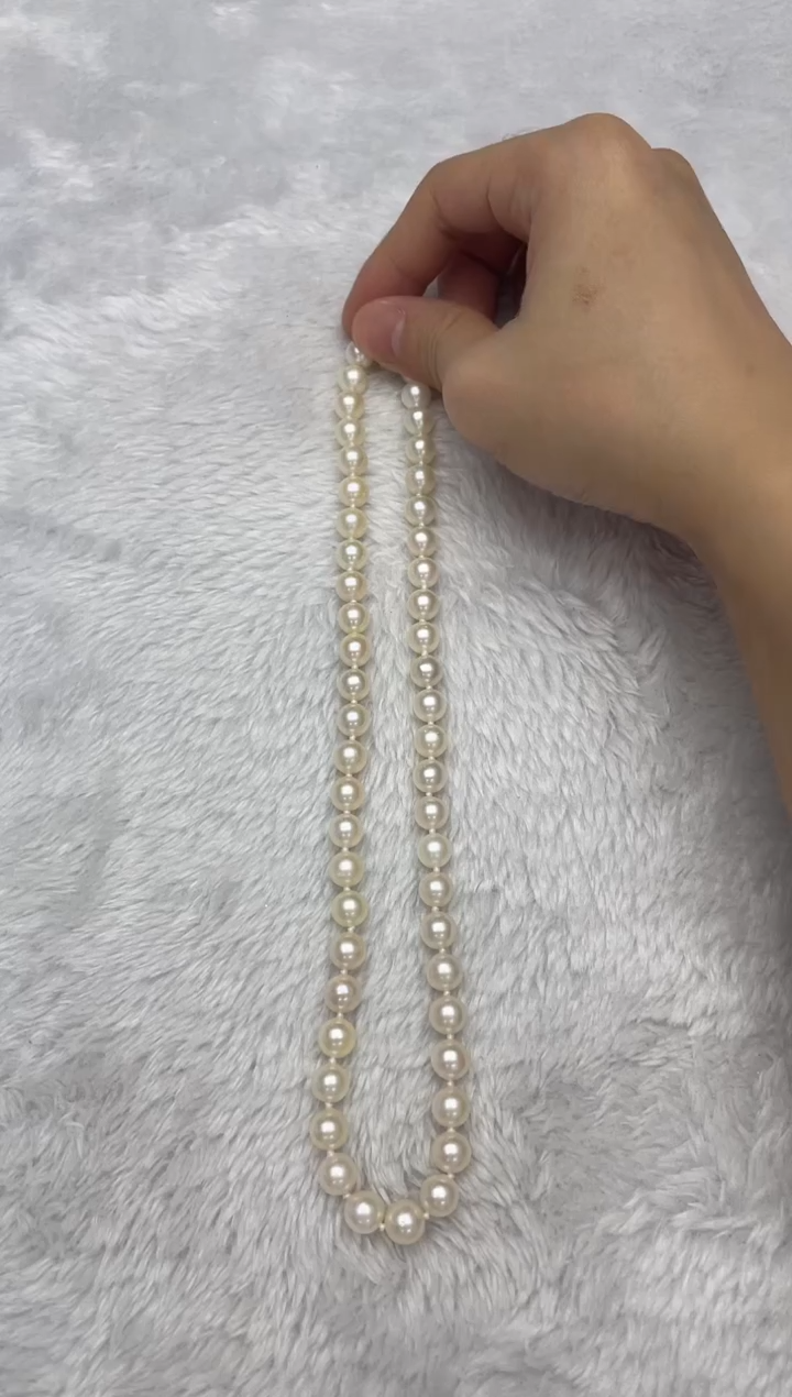 项链银S925镶嵌海水珍珠AK羽皇金8-8.5mm