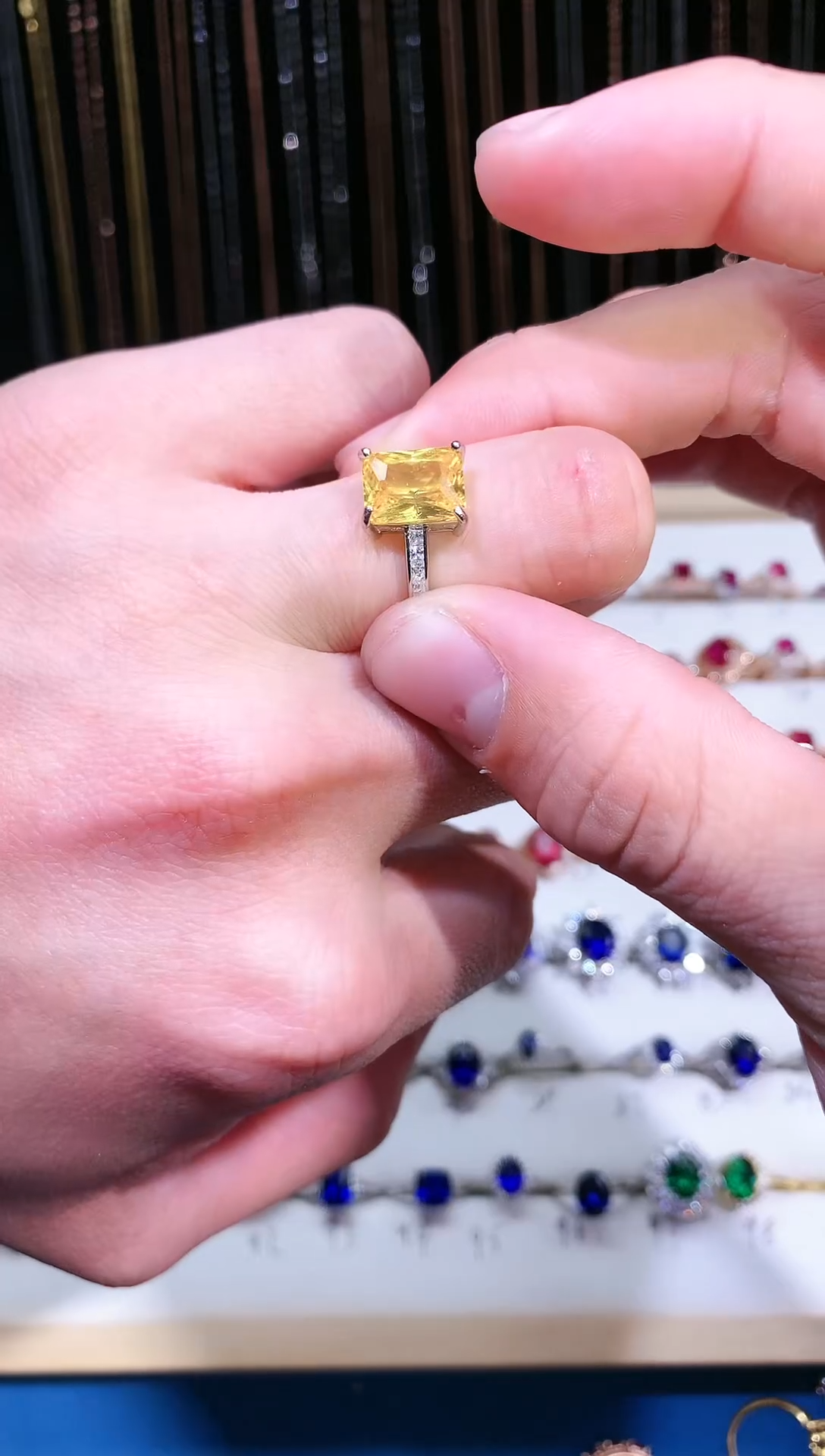 【闪购商品】黄晶戒指银S925镶嵌11111