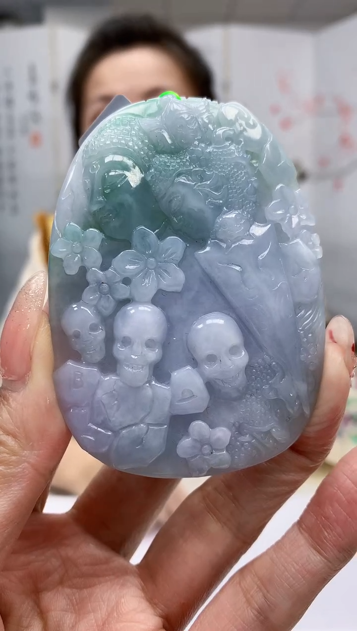 【闪购商品】定制翡翠未镶嵌4989mm-毛货挂件148