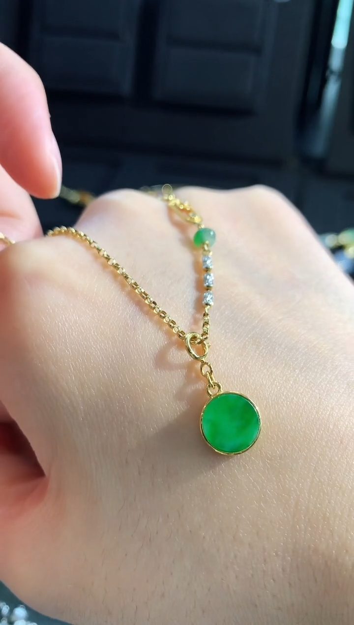 【闪购商品】翡翠吊坠(不含链)18K金镶嵌吊坠