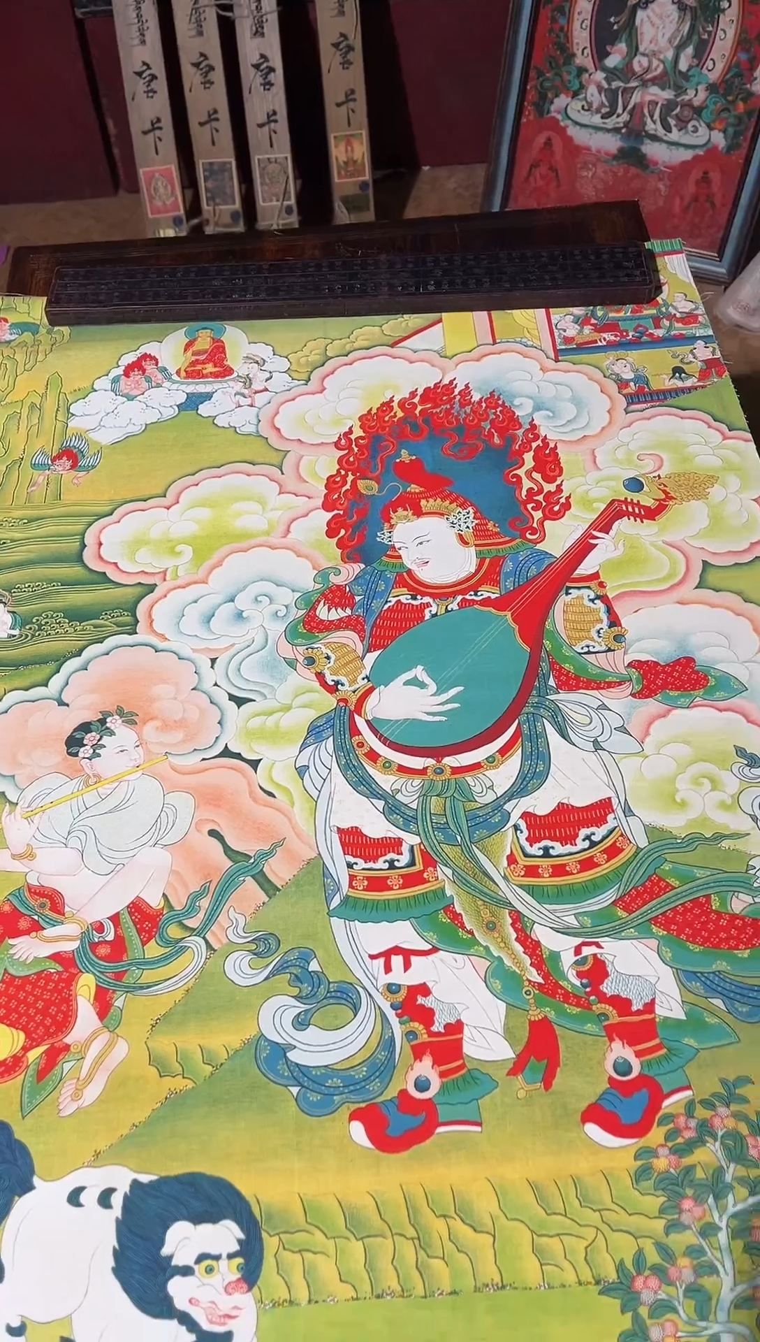 卷轴画菊菊唐卡tk160