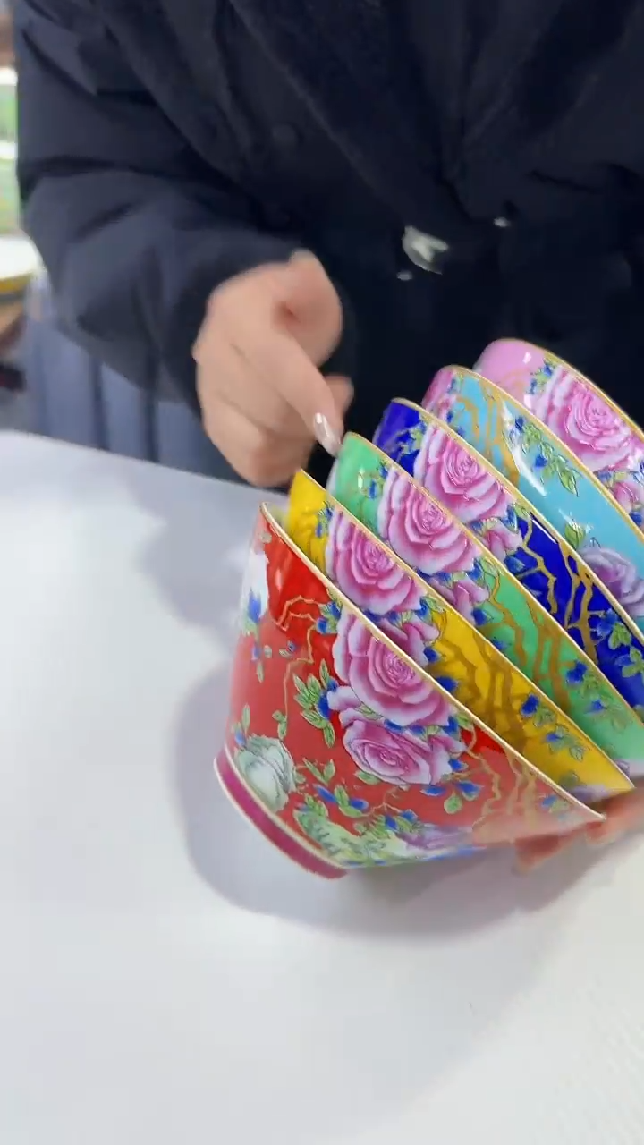 【闪购商品】瓷片斗笠碗6英寸面碗混色6个
