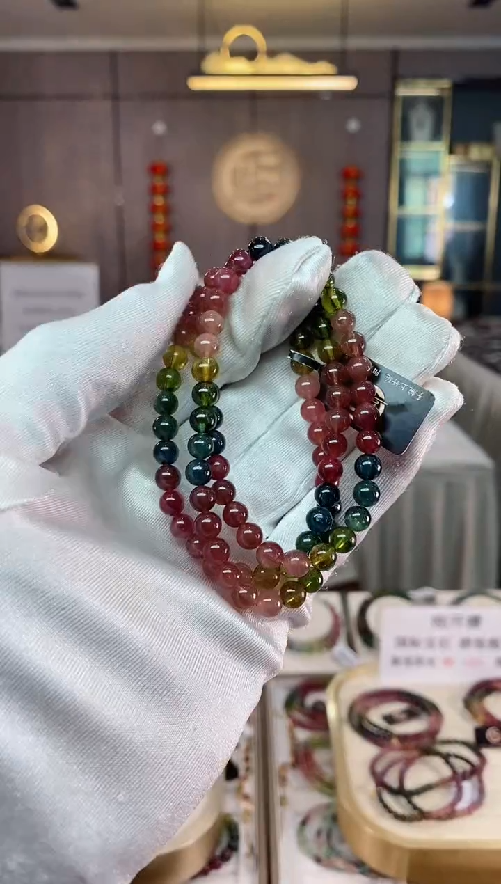 【闪购商品】碧玺三圈手串6mm+未镶嵌（多样性发一条）xion