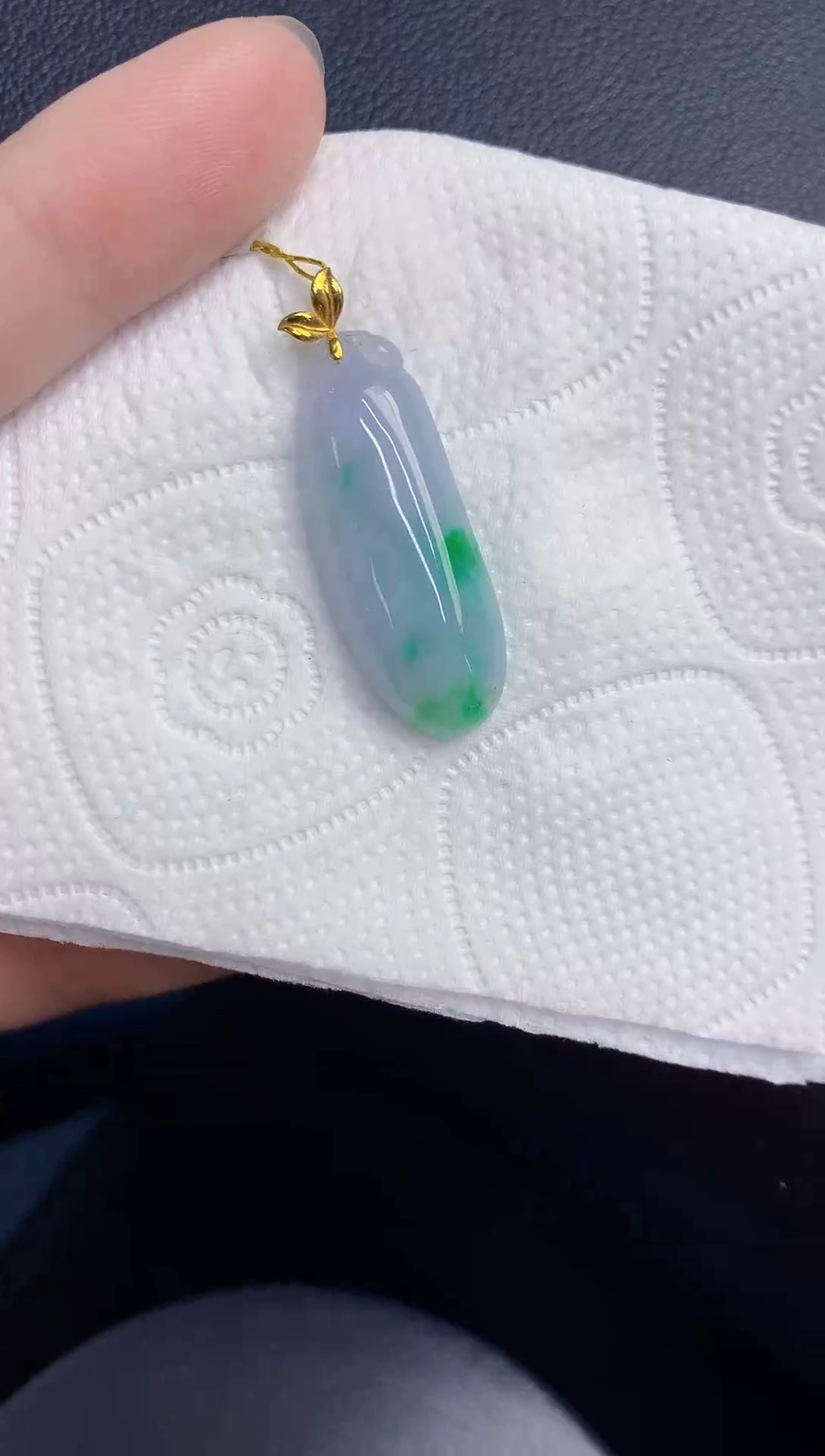 颈饰18K金镶嵌翡翠天然翡翠缅甸A货