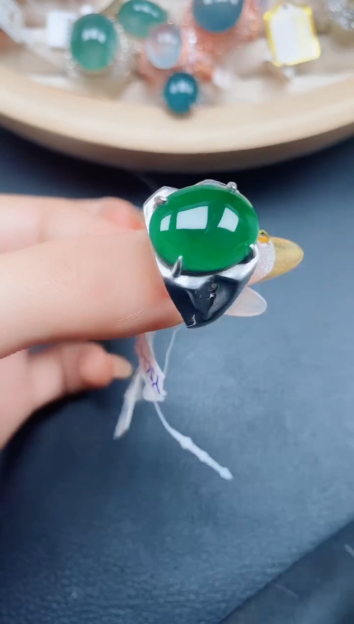 【闪购商品】翡翠戒指银S925镶嵌翡翠