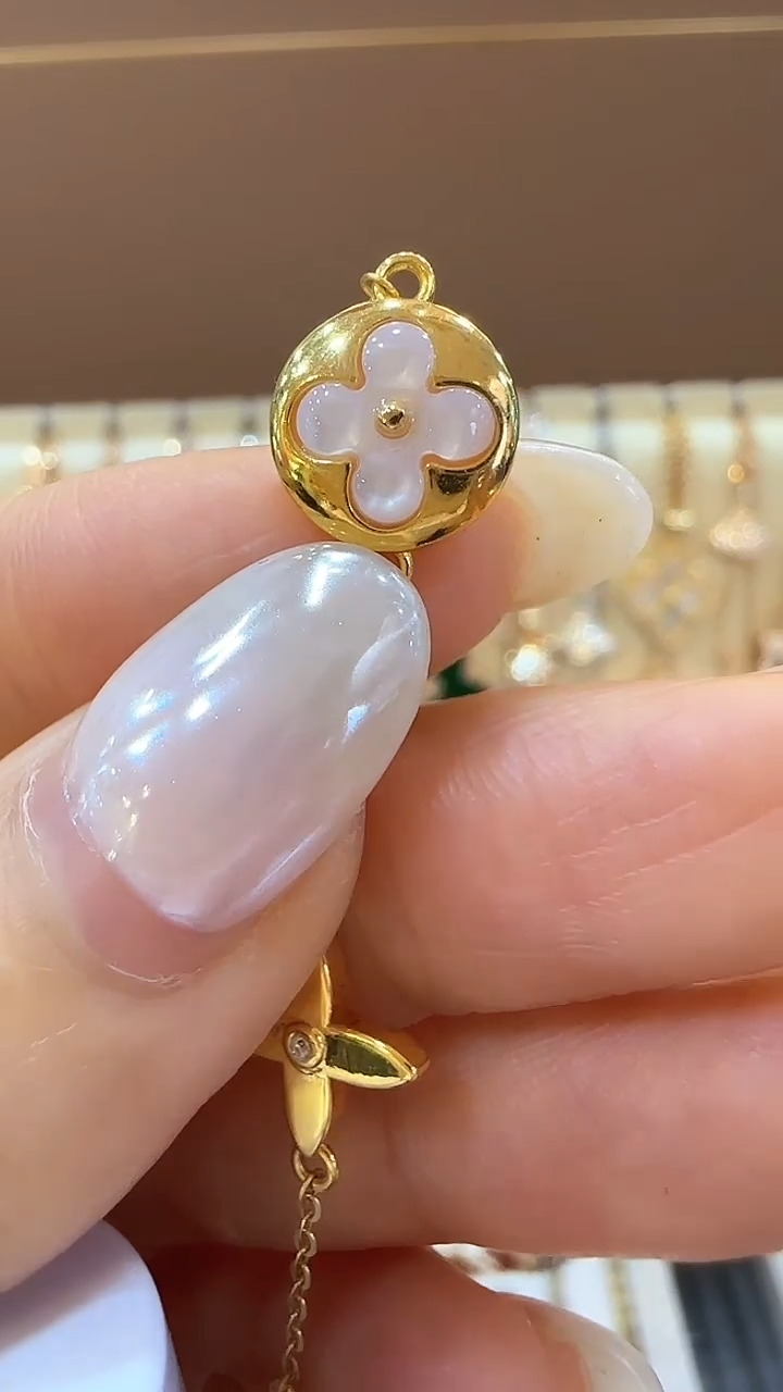 手链贝壳（贝母）18K金镶嵌老花