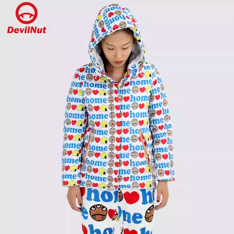 DEVILNUT潮牌恶魔情侣女式羽绒服时尚保暖加厚冬季女款FAMILYAFV