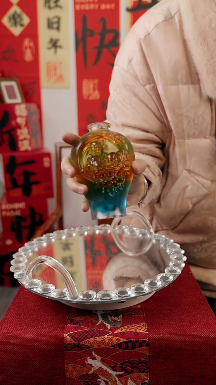 【闪购商品】古法琉璃诸事平安瓶摆件