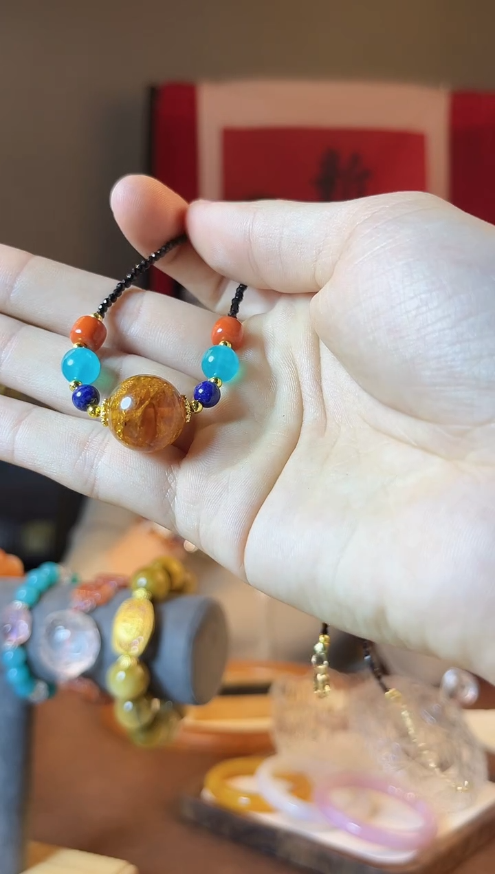 琥珀（花珀）颈饰未镶嵌莹莹专属m1601