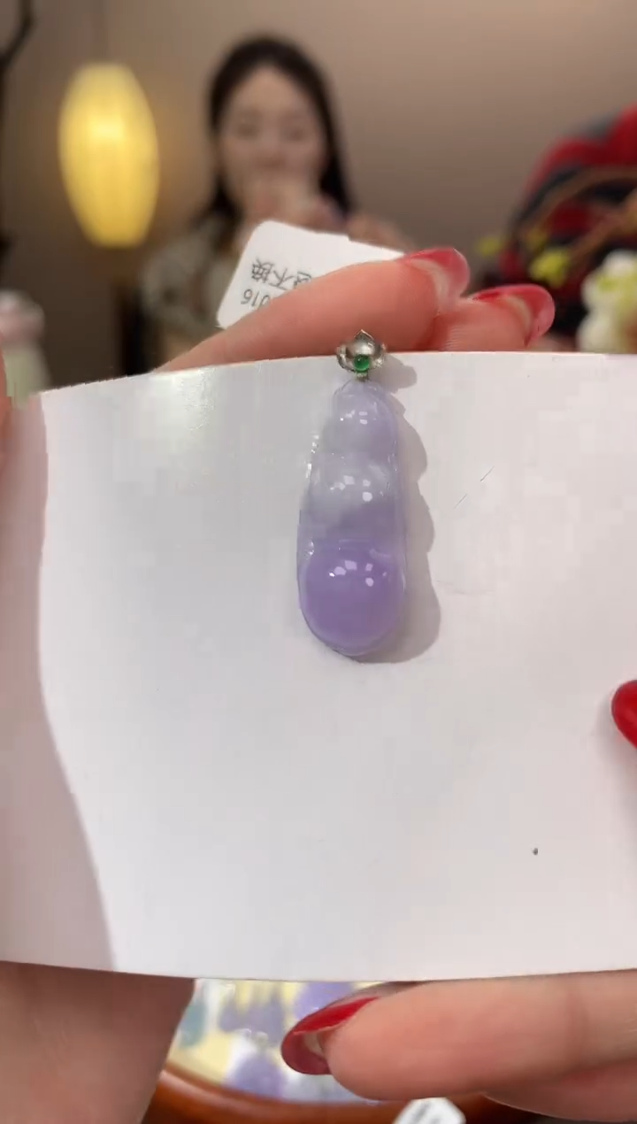 【闪购商品】翡翠颈饰18K金镶嵌天然缅甸a货翡翠