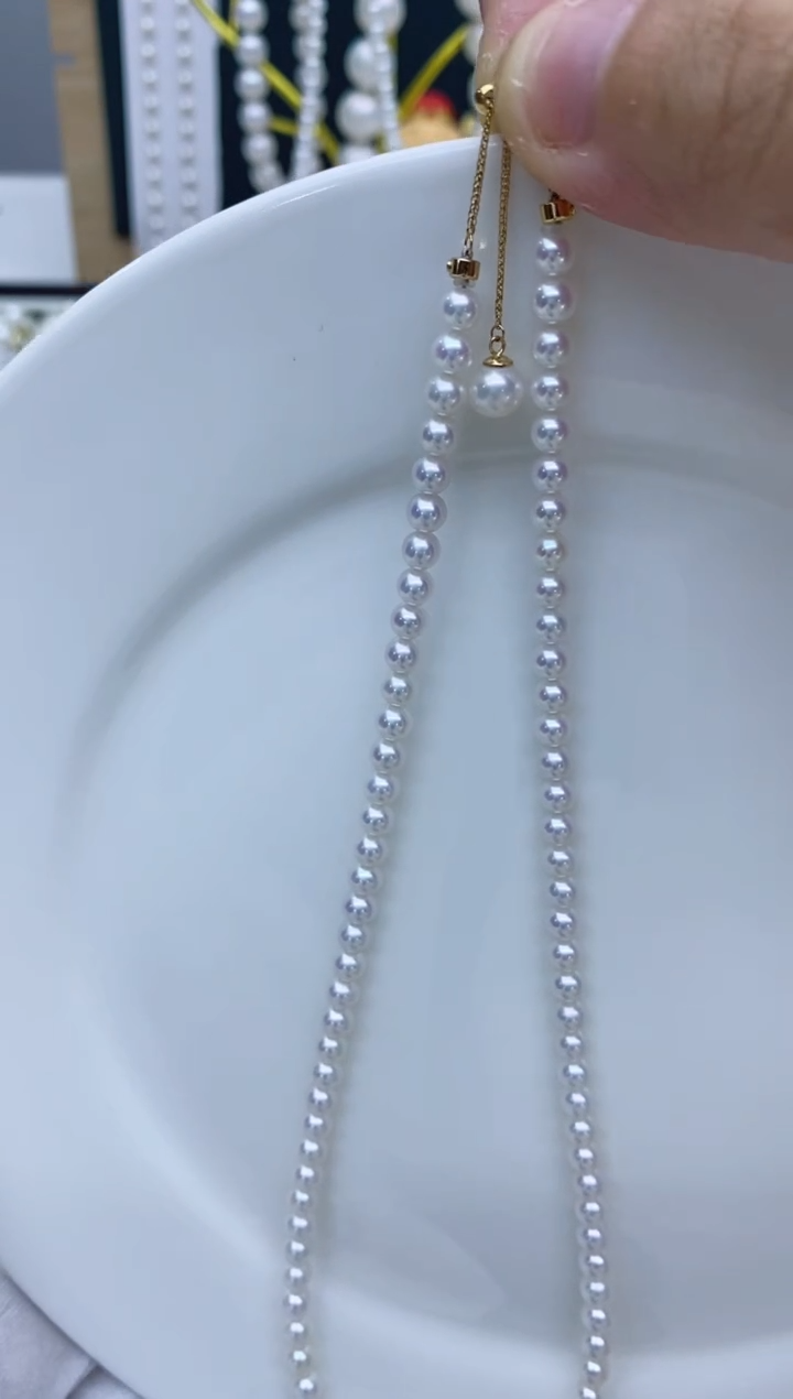 【闪购商品】淡水珍珠项链18K金镶嵌5