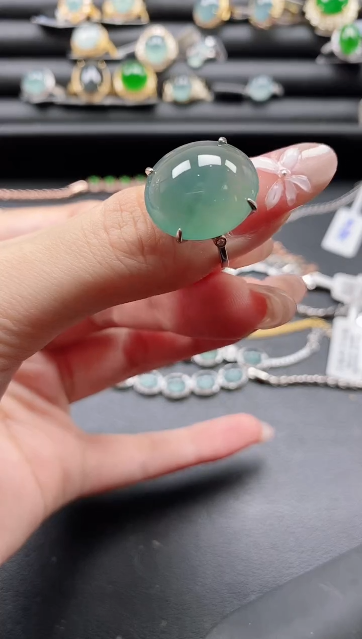 【闪购商品】翡翠戒指银S925镶嵌11111