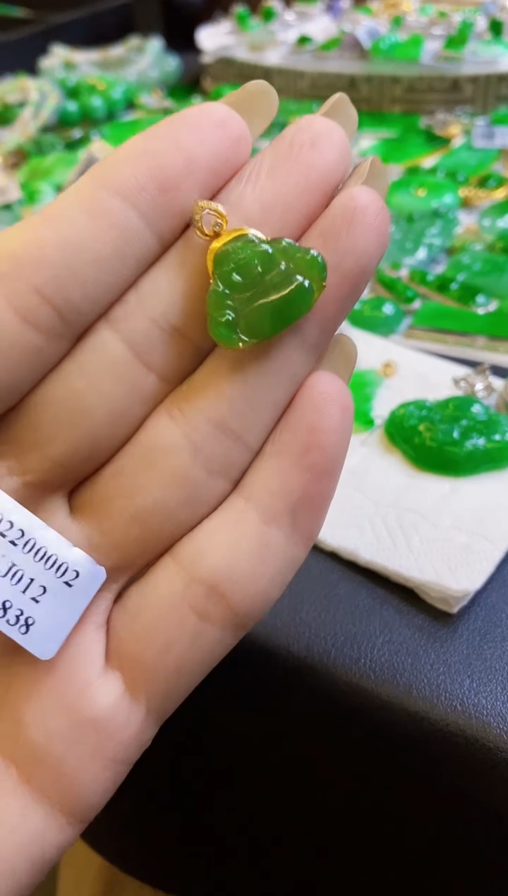 【闪购商品】定制翡翠18K金镶嵌佛公