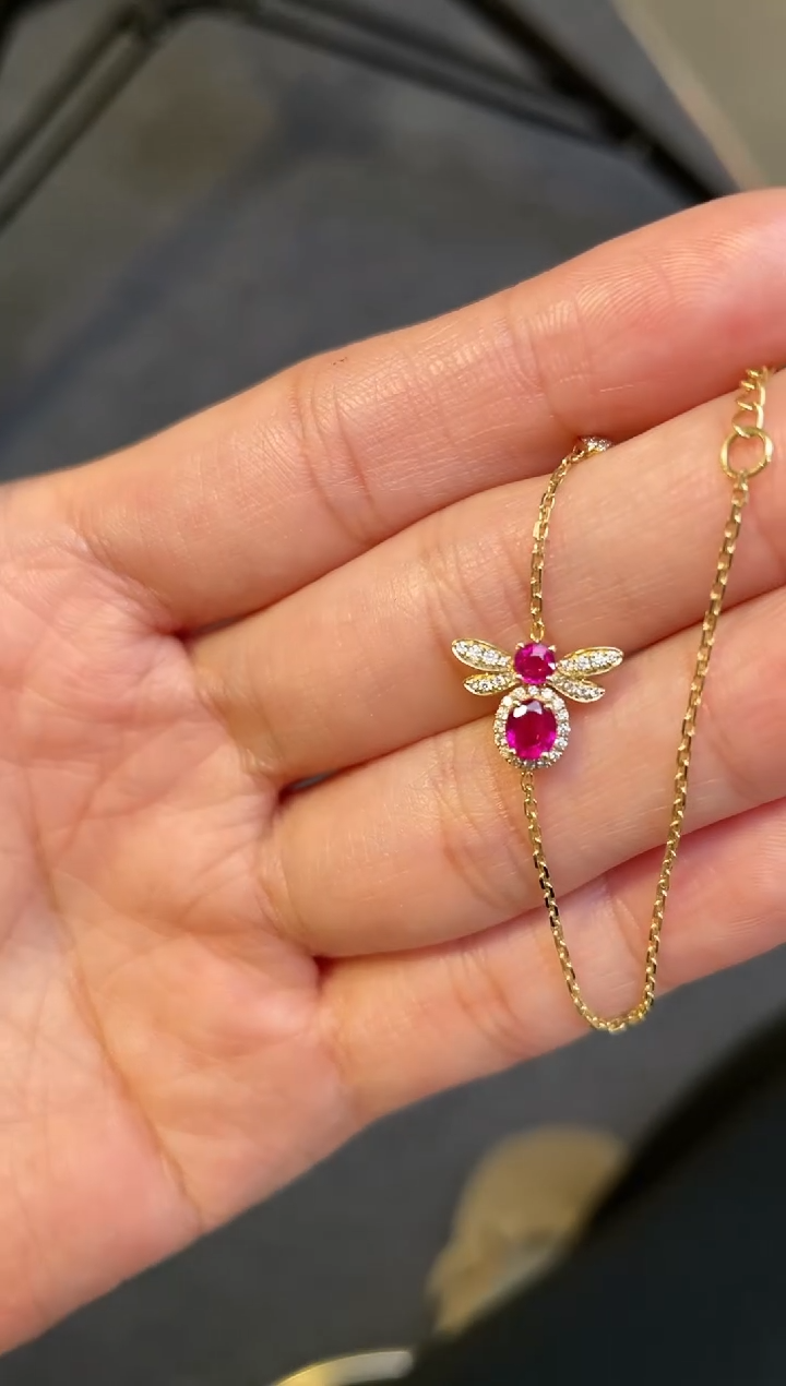 【闪购商品】红宝石手链18K金镶嵌主石：0.55ct