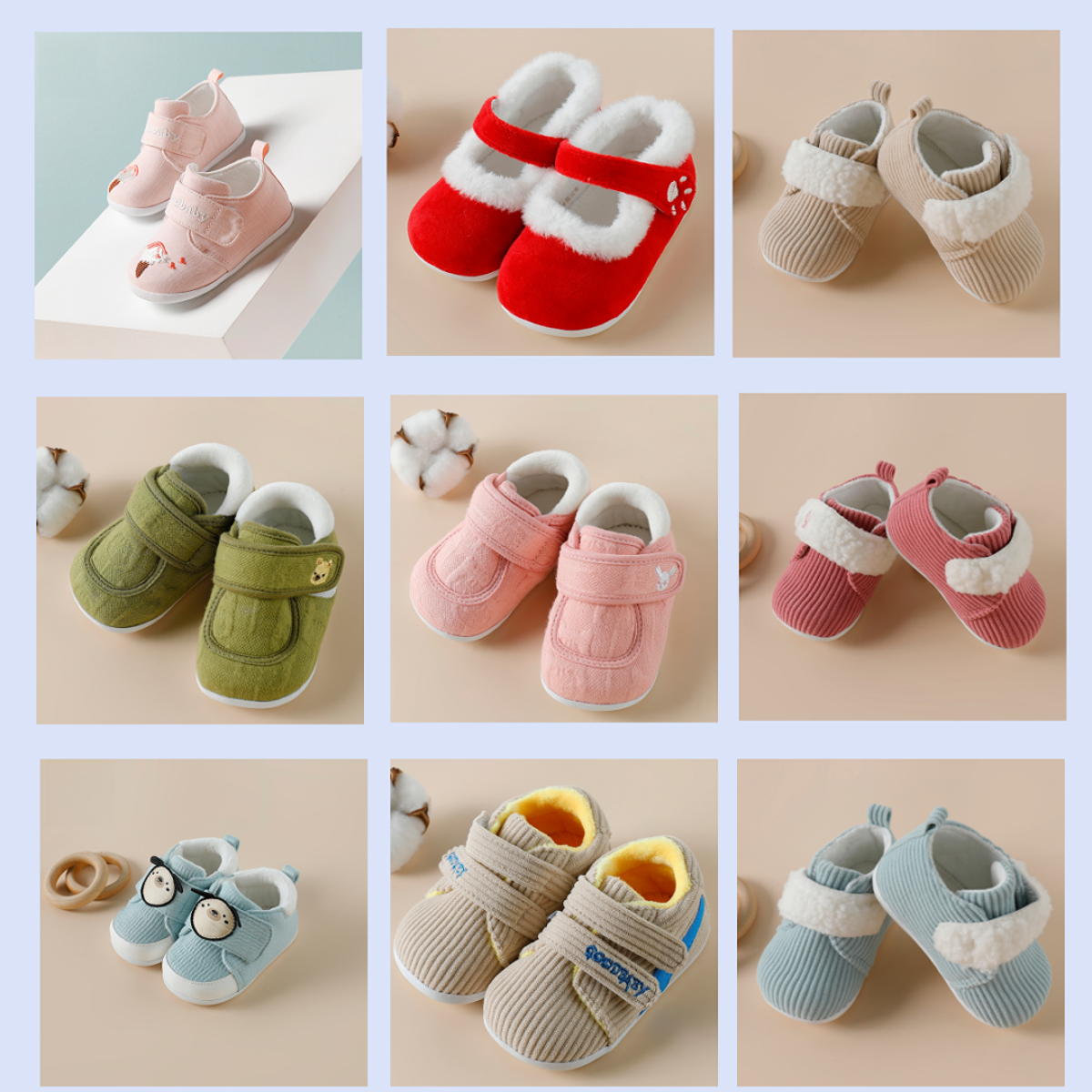BABY孩子6-24个月男女宝宝学步鞋秋冬保暖减震防滑轻质加绒启步鞋