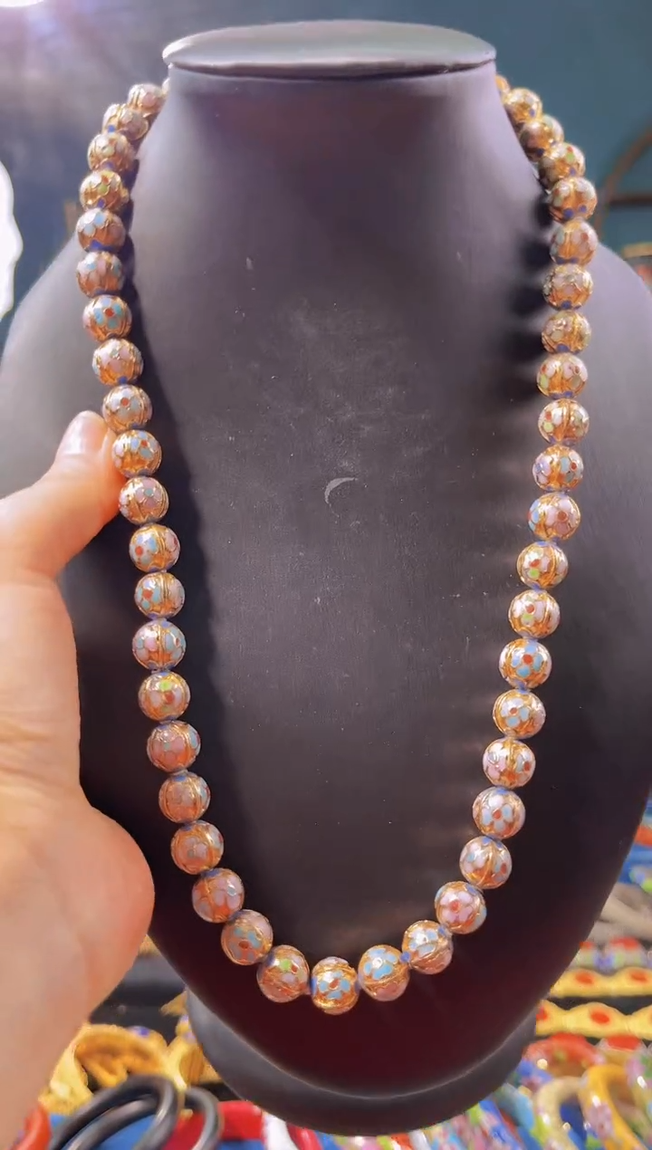 【闪购商品】非遗绝技 景泰蓝金地瓜棱1.0项链