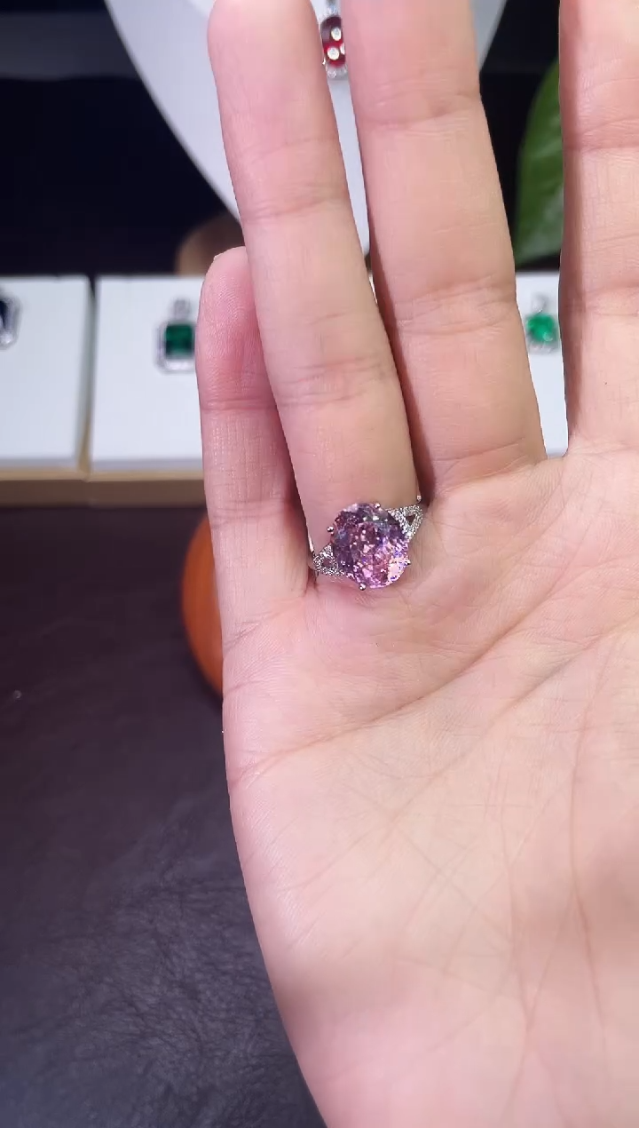 合金合成钻石干枯玫瑰戒指