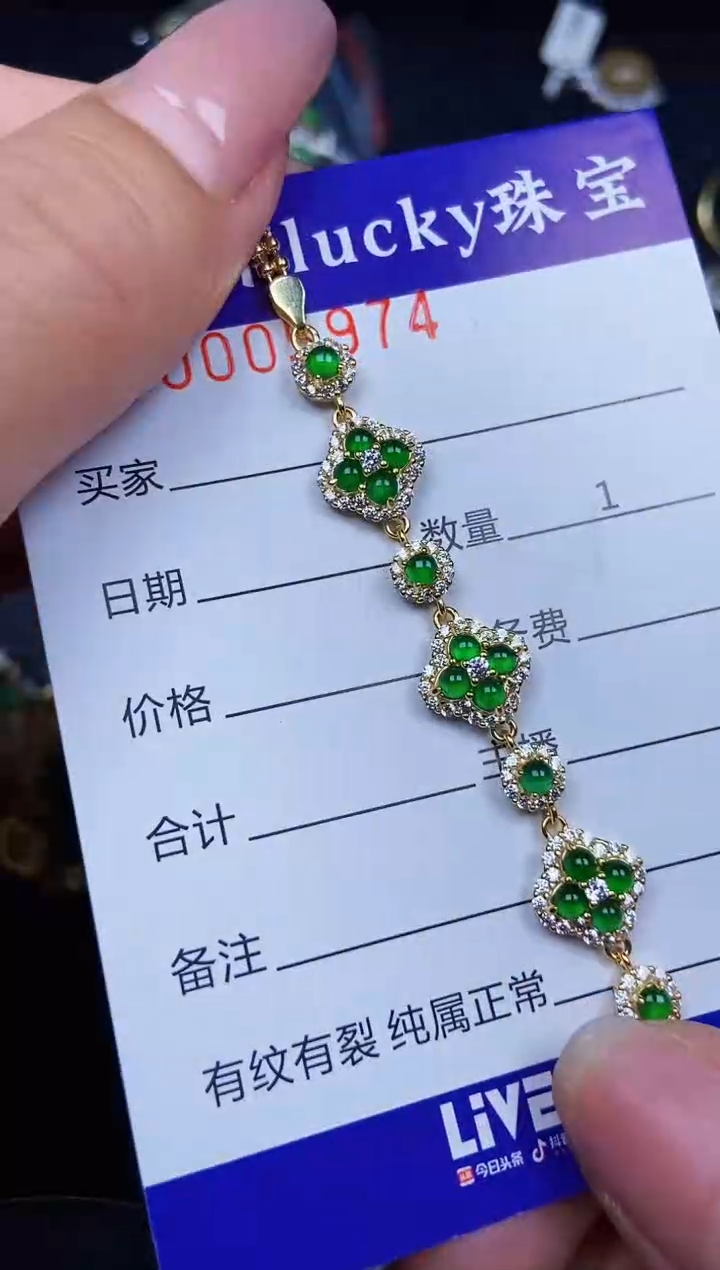 翡翠银S925镶嵌颈饰5974