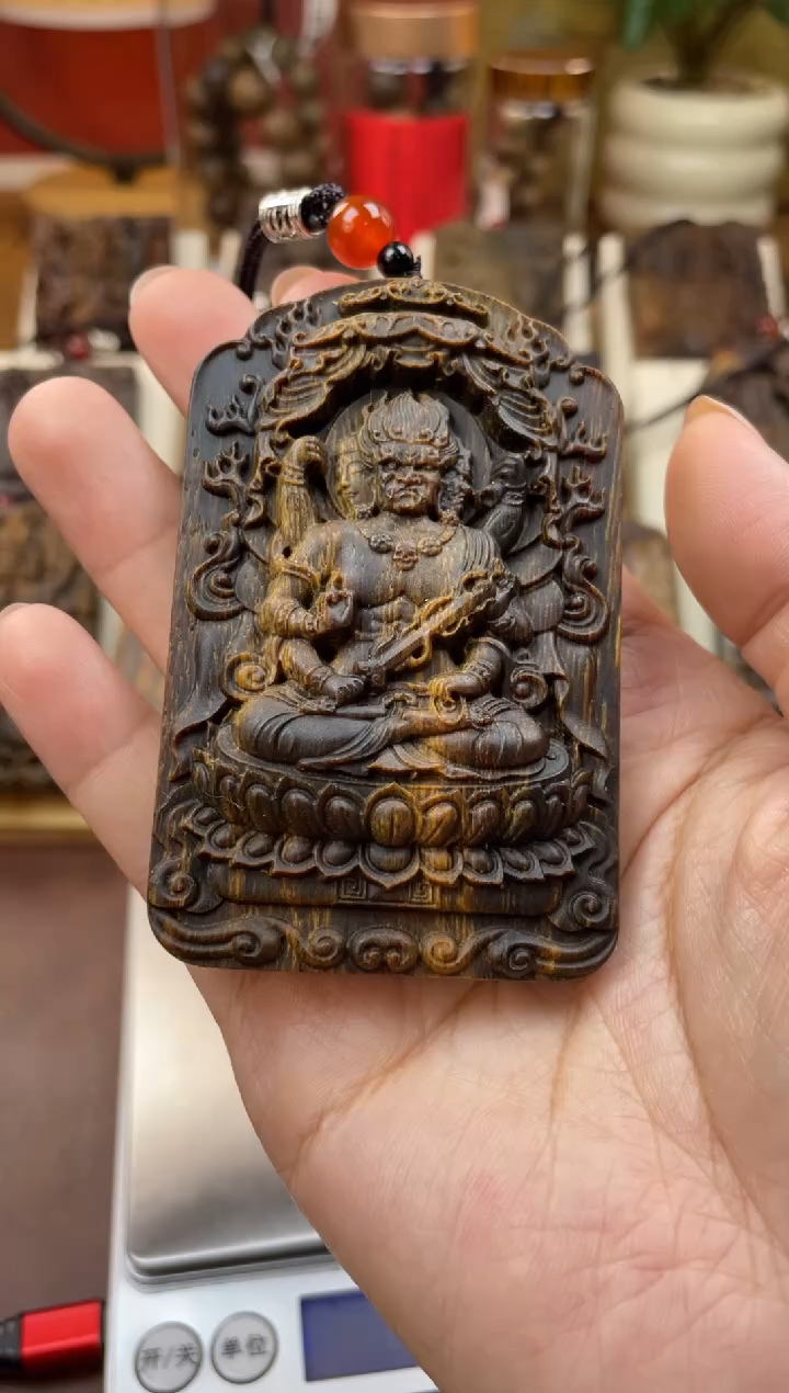 木木雕款芽庄   十二生肖守护  鸡 不动明王 8cm 送养香瓶