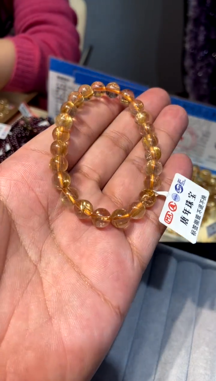 【闪购商品】水晶A54/未镶嵌金发钛金透体7mm+