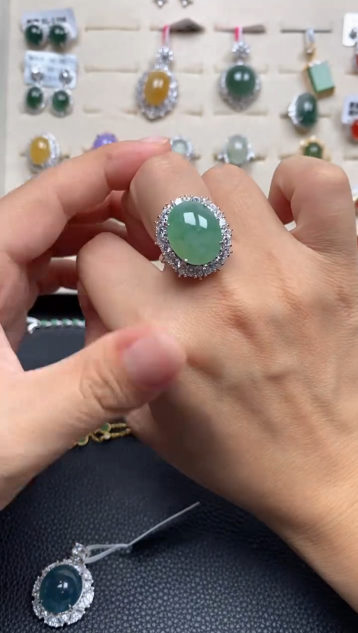 【闪购商品】翡翠戒指银S925镶嵌1111111