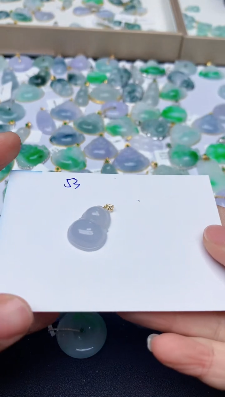 【闪购商品】翡翠颈饰18K金镶嵌天然翡翠A货   53