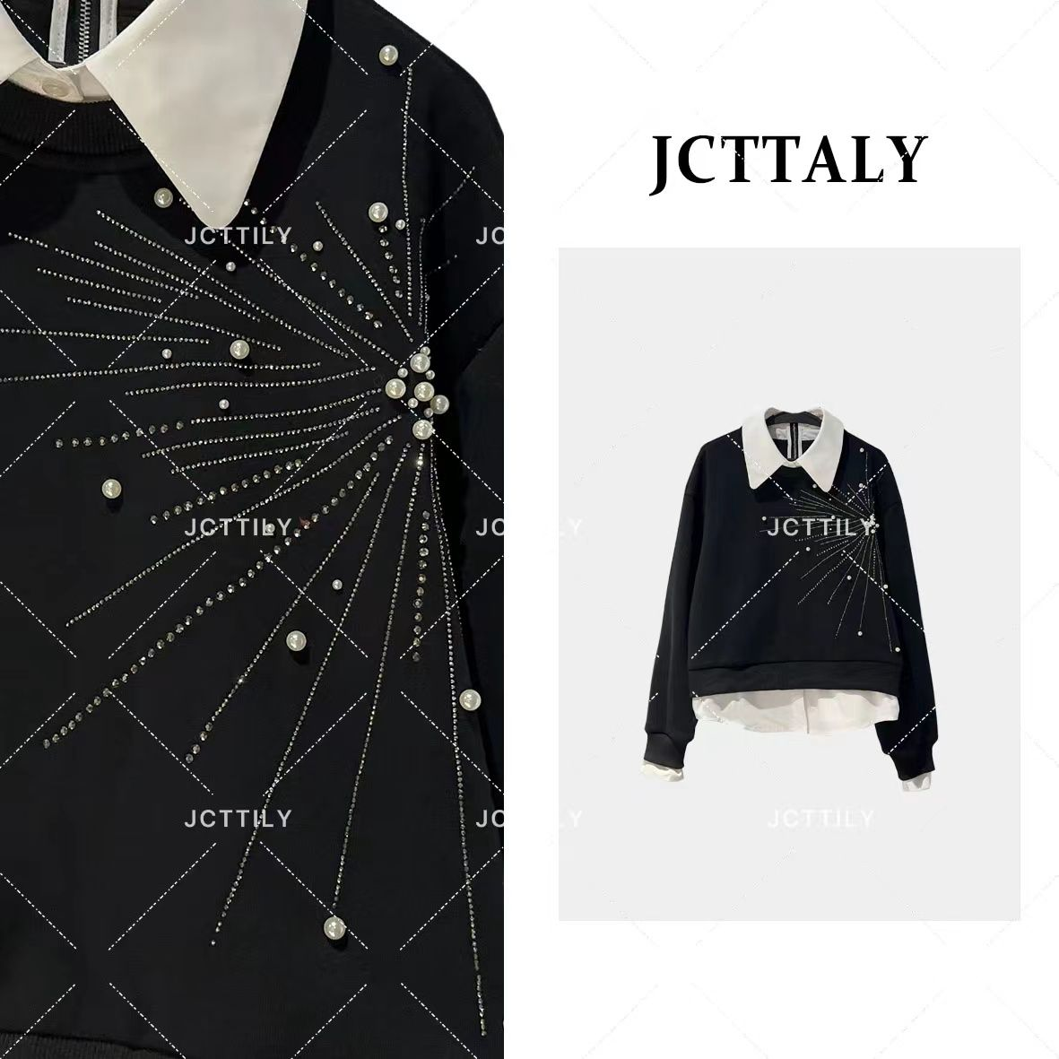 【宠粉价】秋季新款重工钉珠设计气质潮流时尚女款卫衣NH-Q0285