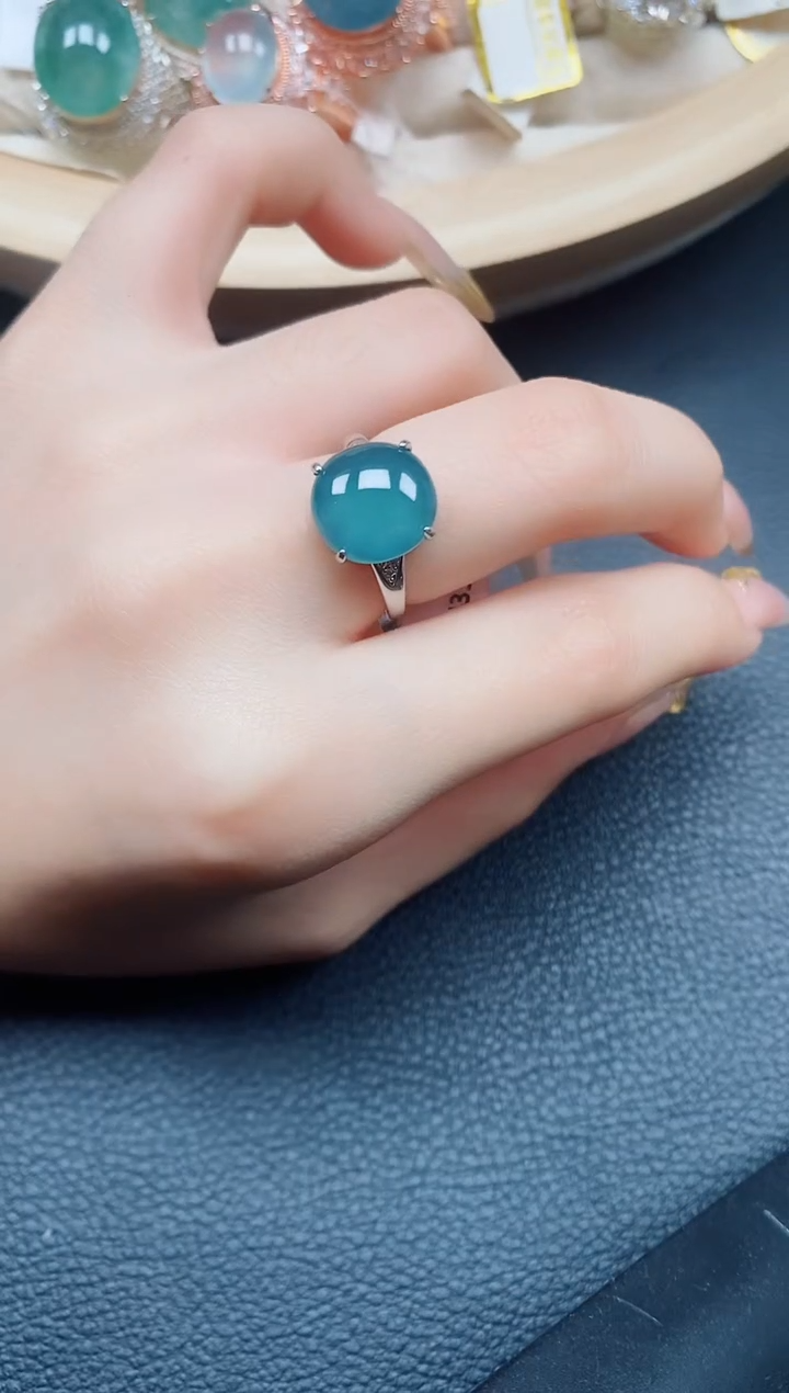 【闪购商品】翡翠戒指银S925镶嵌翡翠