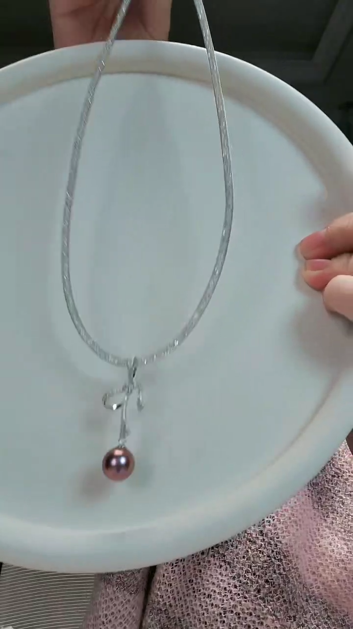 【闪购商品】淡水珍珠吊坠(赠链)银S925镶嵌爱迪生纱链吊坠