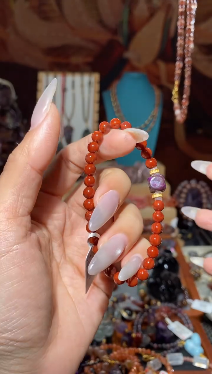 【闪购商品】水晶手串18K金镶嵌红极光