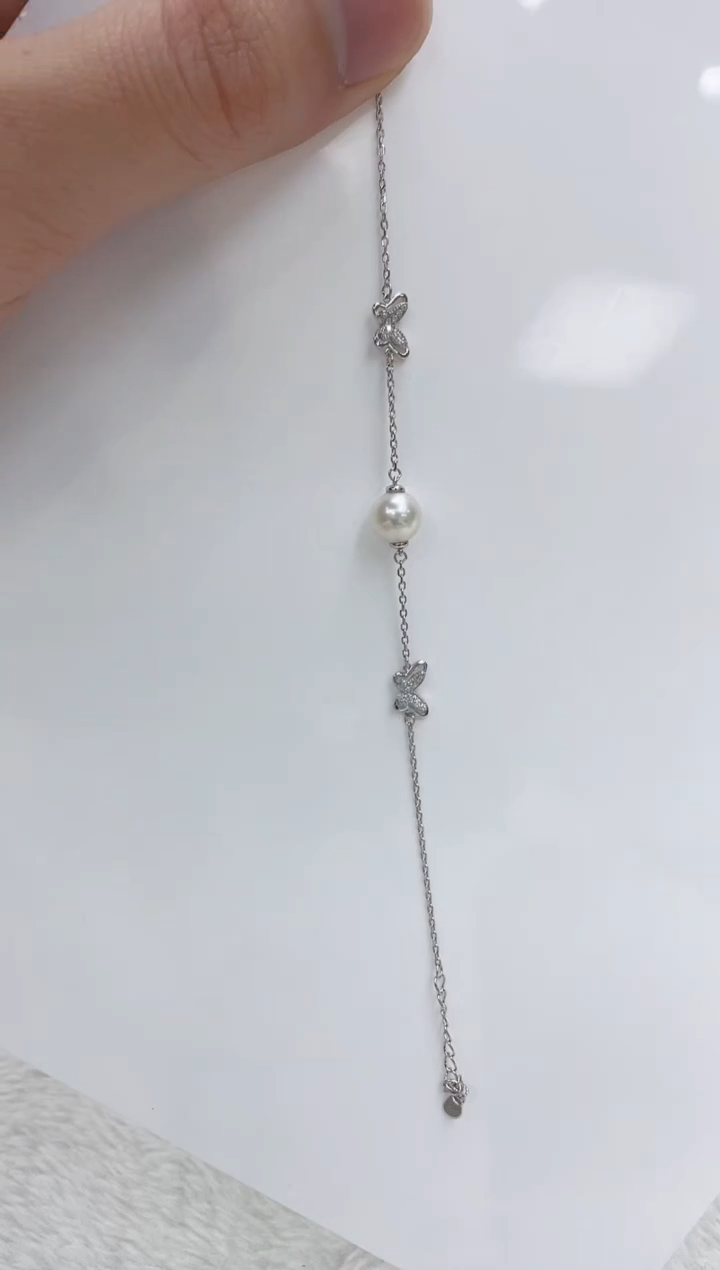 【闪购商品】海水珍珠手链银S925镶嵌海水珍珠手链