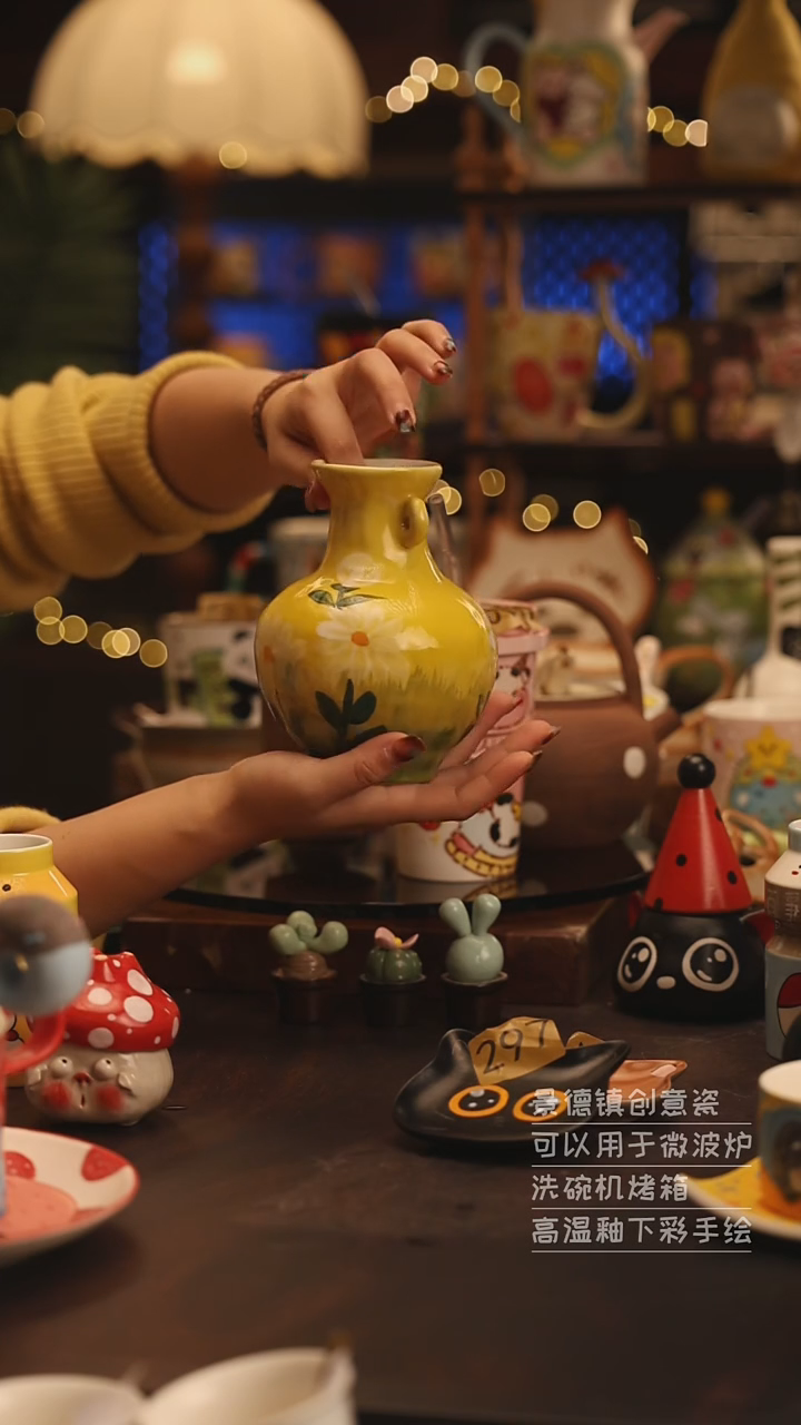 陶瓷景德镇可爱陶瓷釉下彩绘设计师款