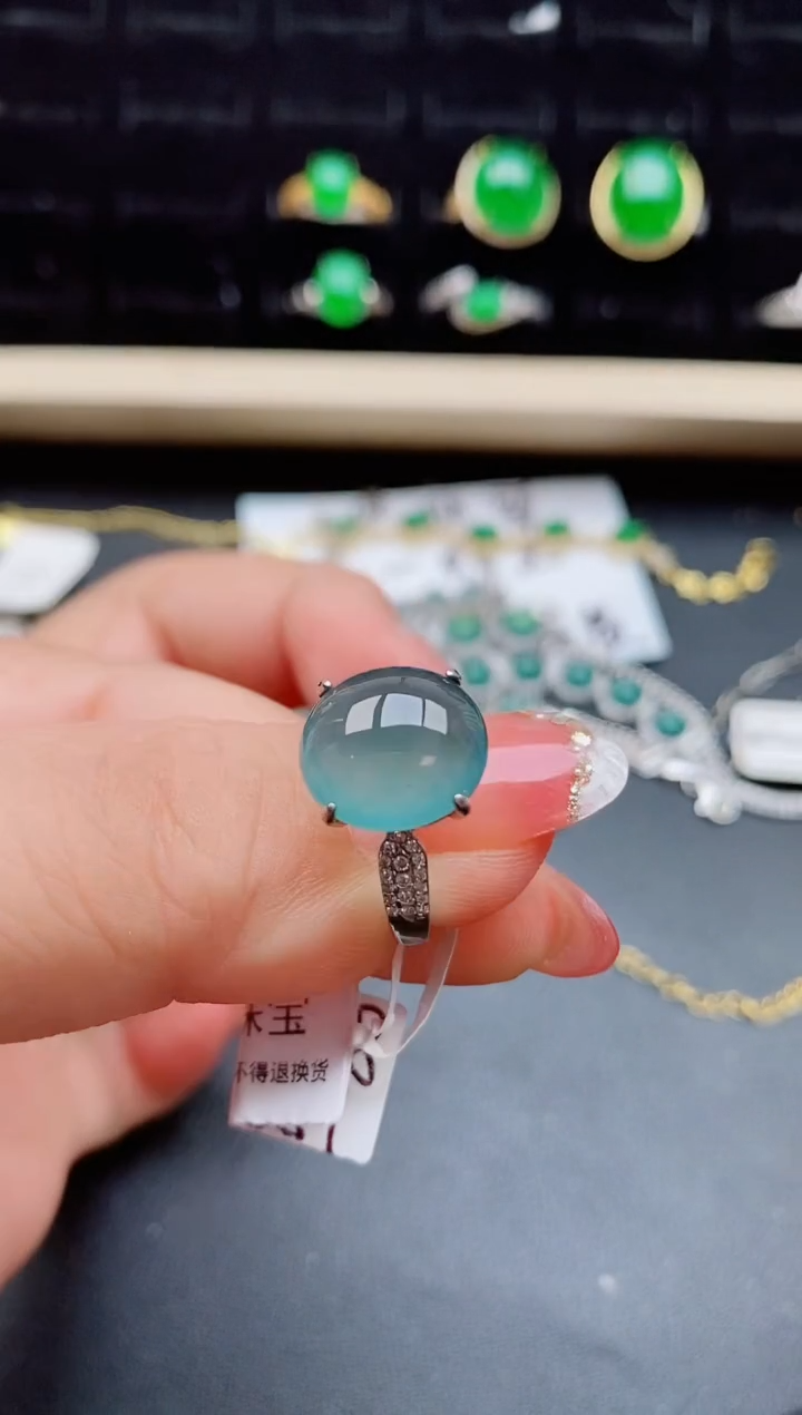 【闪购商品】翡翠戒指银S925镶嵌50850