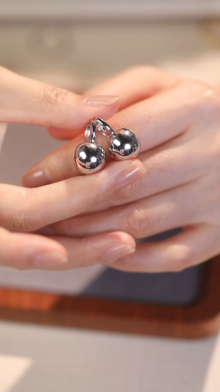 羽毛925银耳扣耳环