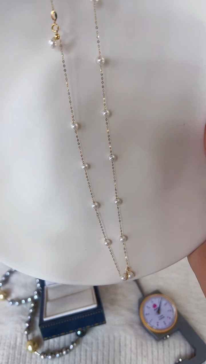 【闪购商品】淡水珍珠颈饰18K金镶嵌b005