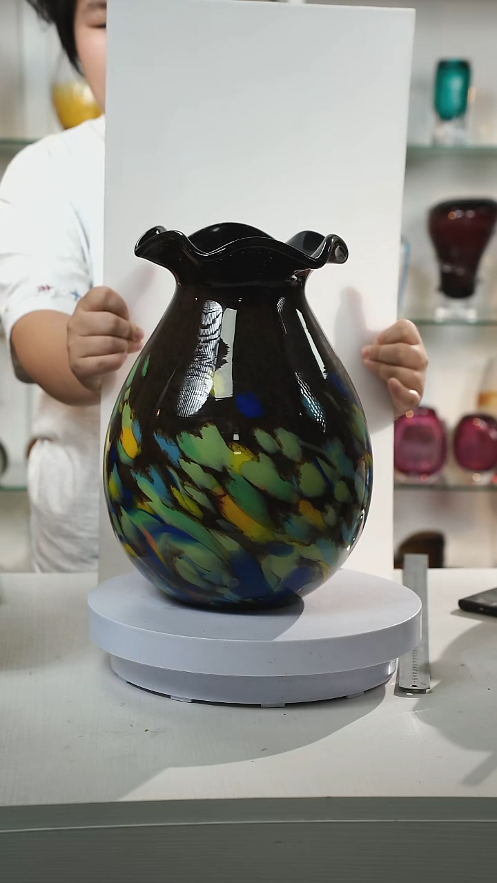35高轻奢琉璃花器福利正常手工痕迹