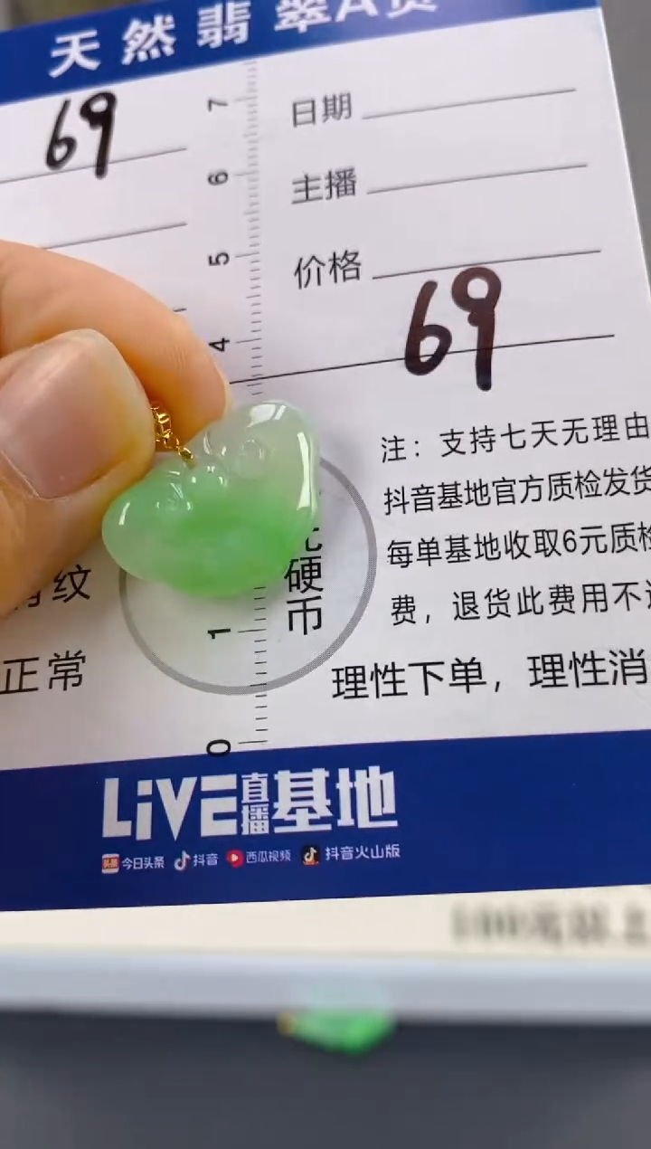 【闪购商品】翡翠颈饰18K金镶嵌天然A货翡翠