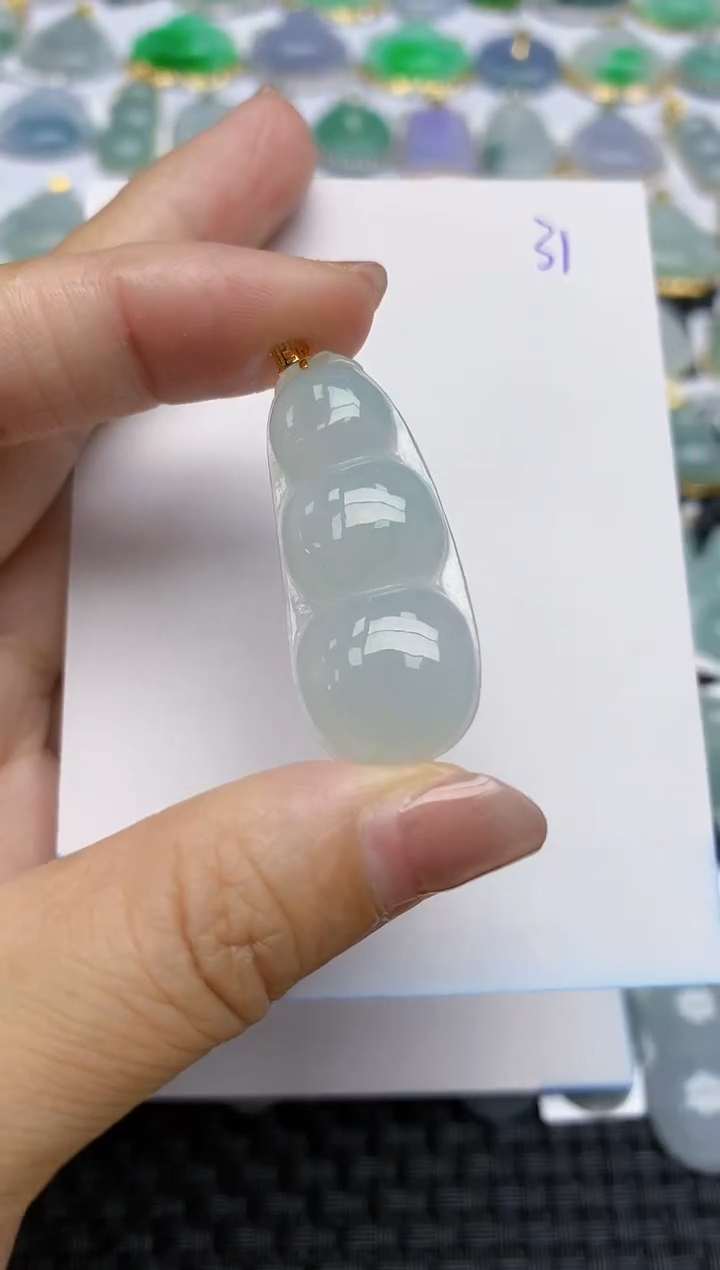 【闪购商品】翡翠颈饰18K金镶嵌天然A货翡翠 31