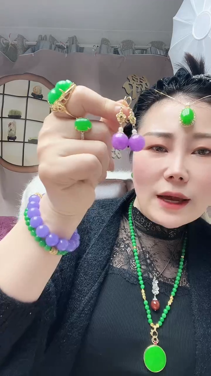 【闪购商品】翡翠耳饰14K金镶嵌01号