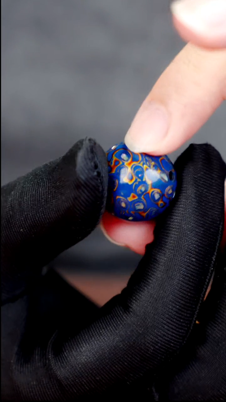 疯子大漆蓝金螺钿20mm