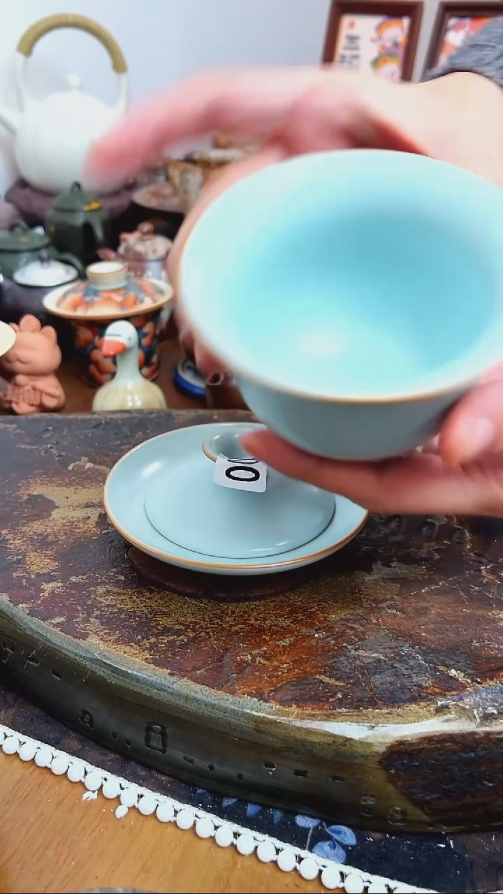 【 茶瓷物语】青瓷盖碗